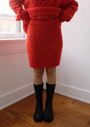 Fringe Paola Skirt In Red