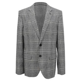 The Kooples Prince of Wales Check Pattern Blazer in Grey Wool