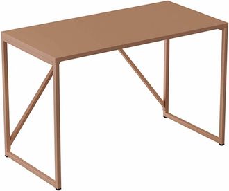 Oviala Escritorio moderno L120 cm de metal marr&oacute;n