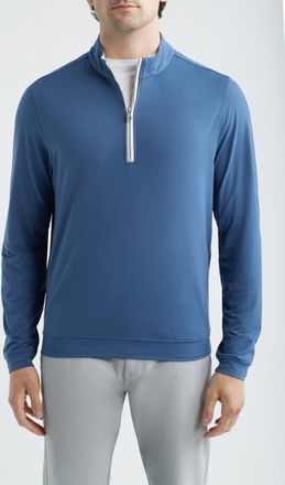 Scott Barber Solid Performance Quarter Zip Pullover in Indigo at Nordstrom, Size Xx-Large
