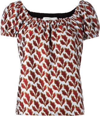 Philosophy di Lorenzo Serafini Philosophy Puff Sleeve Jacquard Top Size XXS