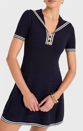 Amanda Uprichard Monique Mini Dress In Navy/ivory