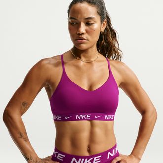 Nike Womens Indy Light Support Padded Adjustable Sports Bra in Red | FD1062-630