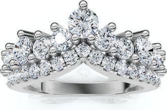 Pompeii3 1Ct TW Diamond Wedding Contour Curved Ring Womens Anniversary Lab Grown Band