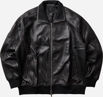 adidas A-TYPE Leather Firebird Track Top Black