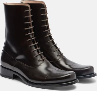 The Row Botas con cordones Kai de piel