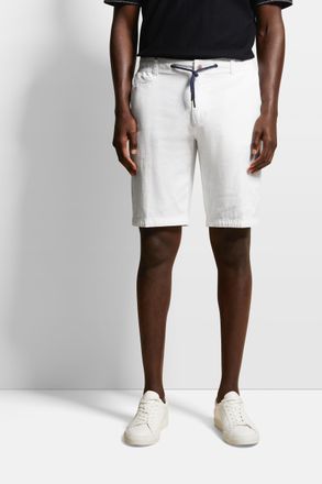 Bugatti Bermudas BUGATTI, Herren, Gr. 54, Normalgr&ouml;ssen, weiss (wei&szlig;), 55% Baumwolle, 44% Leinen, 1% Elasthan, normal, Hosen Bermudas, mit Kordelzug