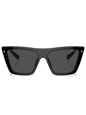 Prada Zonnebril met vierkant montuur - Zwart