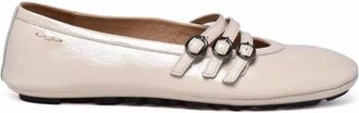 Alexander Hotto Ballerina van lakleer - Dames - Schoenen - Beige - Maat: 37 1/2 EU Leer