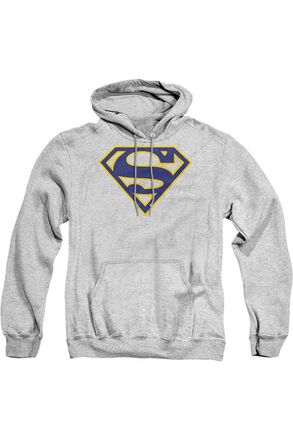 Gildan Superman Maize & Blue Shield Adult Pull Over Hoodie / Hooded Sweatshirt