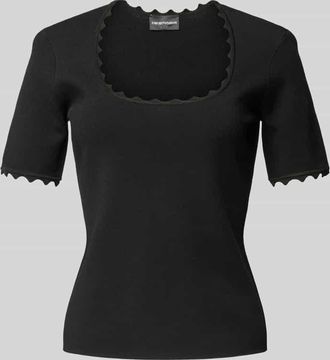 Emporio Armani T-Shirt mit Square-Neck-Ausschnitt in Black, Größe XL
