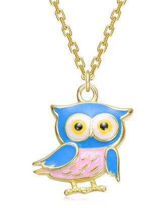 Rachel Glauber 14K Plated Owl Pendant