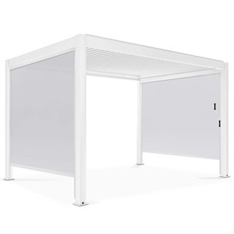 Oviala P&eacute;rgola bioclim&aacute;tica autoportante 3x4m y 2 toldos 2,66 x 2,34 m blanco