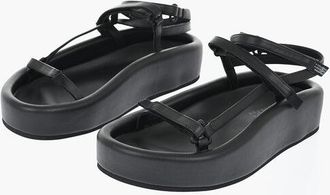 Maison Margiela MM6 Leather Sandals With Chunky Sole And Velcro Closures size 35,5