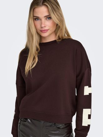 Only Sweatshirt ONLY ONLSWEAT L/S BACK/SLEEVE PRINT SWT NOOS, Damen, Gr. M, rot (vineyard wine detail:birch florida print), Sweatware, Obermaterial: 60% Ba