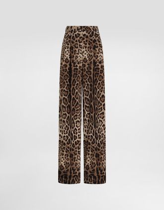 Dolce & Gabbana Leo-print Wool Trousers - Woman Collection Animal Print 40