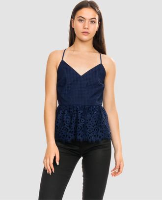 Tommy Hilfiger Womens Oc Helena Top Ss WW0WW25434716 - Blue Nylon - Size 12 UK
