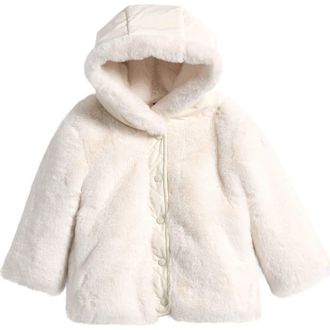 Moncler Kids Viona Faux Fur Jacket in White at Nordstrom, Size 18-24M