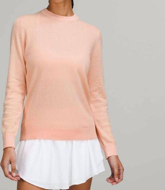 lululemon Silk-Blend Crew Sweater In Peach Satin