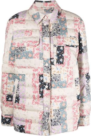 Woolrich patchwork quilted jacket - women - Cotton/Polyester - L - Neutrals