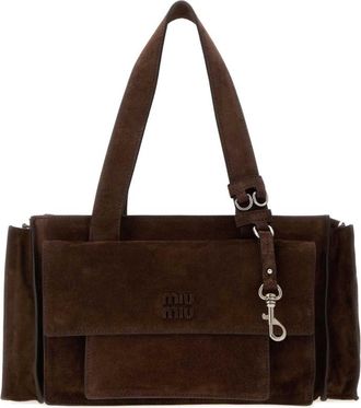 Miu Miu Dark Brown Utility Medium Shoulder Bag