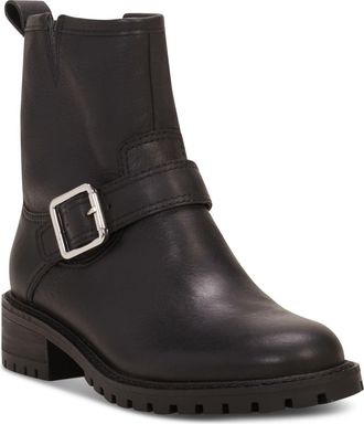 Lucky Brand Kenadie Boots Womens Black Leather Round Toe Bootie JOBB921