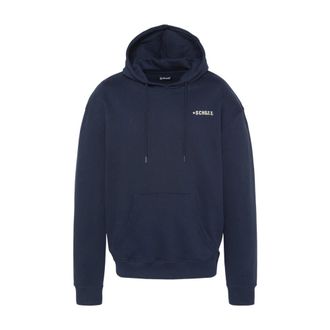 Schott NYC Schott Nyc, Hoodies & sweatvesten, Heren, Blauw, 2Xl, Katoen, USA Printed Hoodie