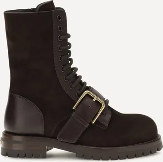 Dolce & Gabbana Leather and suede Buckle Ankle Boots Female 37