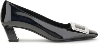 Roger Vivier Womens Belle Vivier Pumps Nero Calf Leather Bos Taurus High Heel Shoes