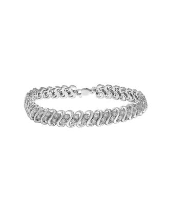 House of Brilliance Haus Of Brilliance Silver 0.51 Ct. Tw. Diamond Link Bracelet