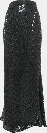 Ingie Paris Black Sequin Lace Maxi Bropai Skirt