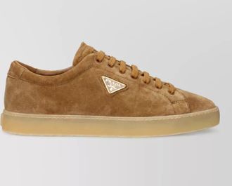 Prada suede leather lace-up shoes
