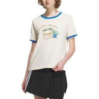 adidas (WMNS) adidas Neo x Disney Graphic T-Shirt White Green IP9383