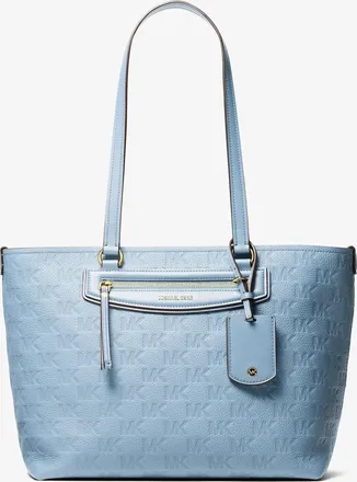 Michael Kors Jet Set Travel Medium Logo Embossed Leather Tote Bag