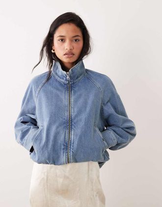 Arket Giacca bomber in denim lavaggio blu medio