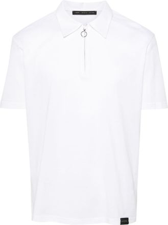 low brand zip-up piqué polo shirt - men - Cotton - XXXXL - White