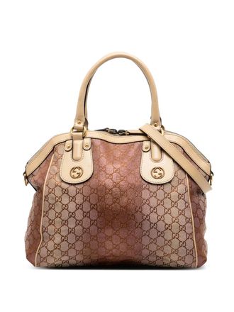 Gucci 2016-2025 Medium GG Lurex Scarlett satchel - Brown