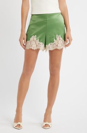 Reformation Fern Satin Shorts in Jade Green at Nordstrom, Size X-Small
