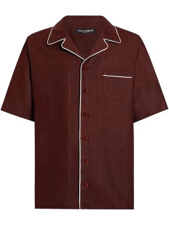 Dolce & Gabbana linen-silk shirt - men - Linen/Flax/Silk - 42 - Brown