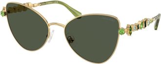 Swarovski Stijlvolle zonnebril Sk 7034 in blauw - Dames - Zonnebrillen - Geel - 56 MM - Accessoires