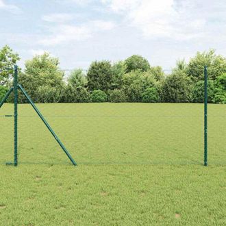 vidaXL Reja Con Postes Verde 1.2 X 10 M Acero Recubierto De Pvc Vidaxl