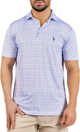 Tailorbyrd Bottoms Up Print Performance Polo in Blue at Nordstrom Rack, Size Xx-Large