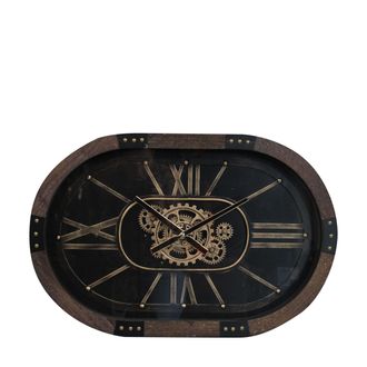 Schubiger M&ouml;bel Uhr Oval, Braun/gold