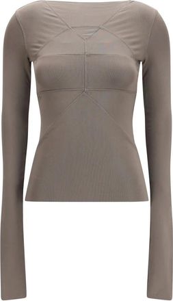 Rick Owens Temple Fitted Top - Dames - Tops - Grijs - Maat: L Polyamide