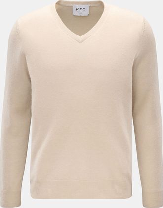 FTC Men - Cashmere V-neck jumper beige
