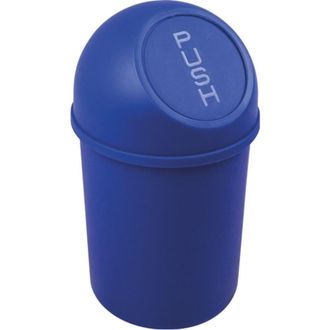 Helit Recipiente Para Residuos Con Trampilla De Polipropileno Azul