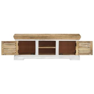 Berkfield Home TV Cabinet 110x30x40 cm Solid Wood Mango in Brown | Size: 110 x 30 x 40 cm