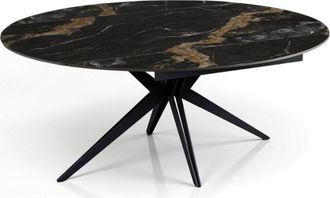 Oresteluchetta Mesa extensible cer&aacute;mica/acero calacatta negro-gris 76x90-160x160