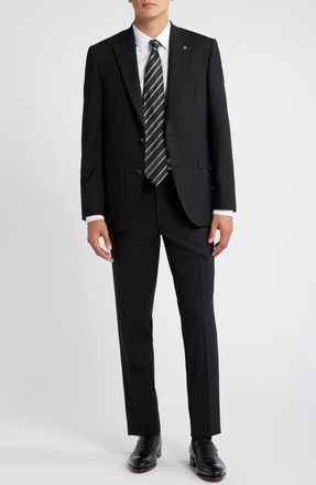 Jack Victor Espirit Solid Stretch Wool Suit in Black at Nordstrom, Size 36Regular