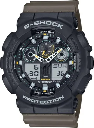 Casio G-Shock World Time Quartz Analog-Digital Black Dial Watch GA-100TU-1A3DR